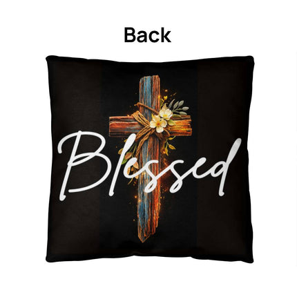 Inspiring Heart Cross Classic Pillow – Christian Gift for Women