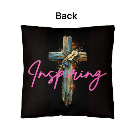 Inspiring Heart Cross Classic Pillow – Christian Gift for Women