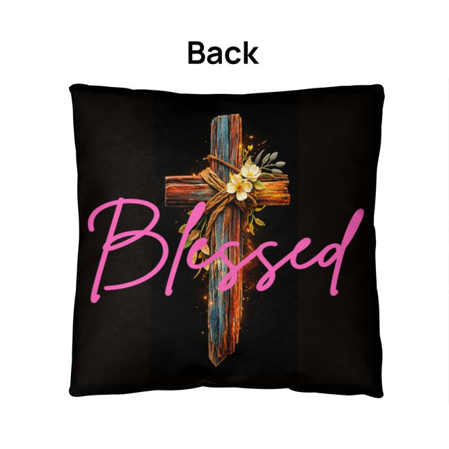 Inspiring Heart Cross Classic Pillow – Christian Gift for Women