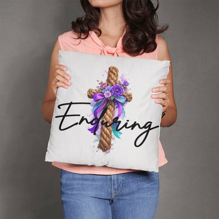 Inspiring Heart Cross Classic Pillow – Christian Gift for Women
