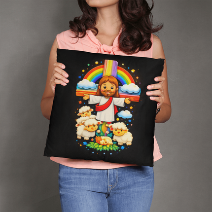 Jesus with Sheep's - Classic Pillow - Christian Gifts for Kids