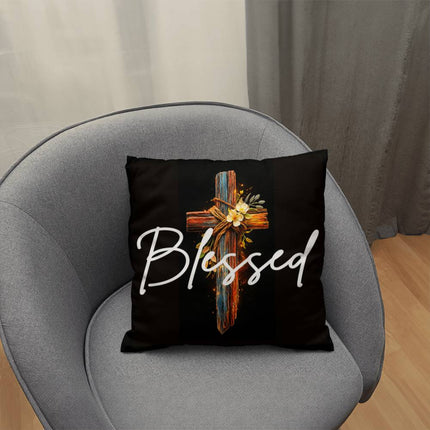 Inspiring Heart Cross Classic Pillow – Christian Gift for Women