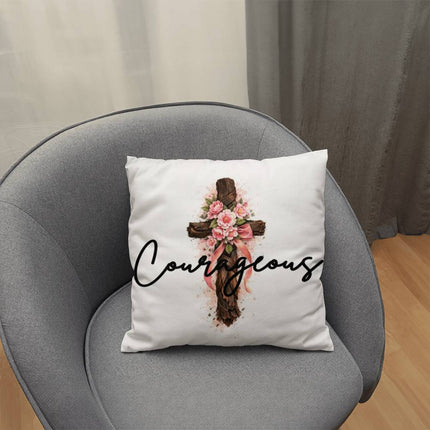 Inspiring Heart Cross Classic Pillow – Christian Gift for Women