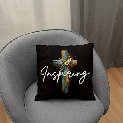 Inspiring Heart Cross Classic Pillow – Christian Gift for Women