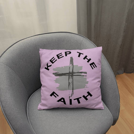 Modern Christian classic pillow with Faith design — "Hope carries her" — a faith-forward gift for women