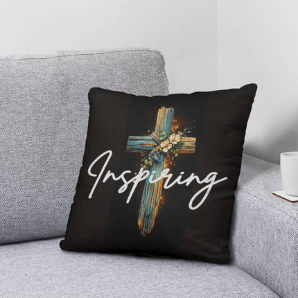 Inspiring Heart Cross Classic Pillow – Christian Gift for Women