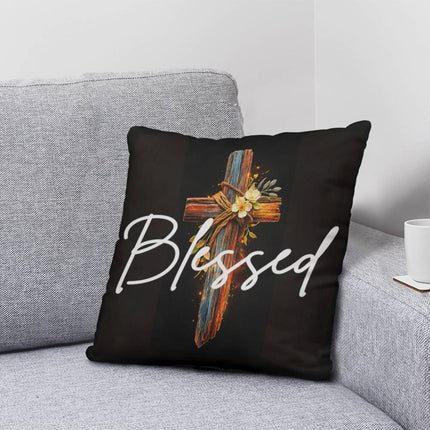 Inspiring Heart Cross Classic Pillow – Christian Gift for Women