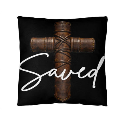 Saved Cross Throw Pillow – Christian Gift for Men