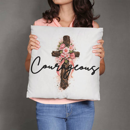 Inspiring Heart Cross Classic Pillow – Christian Gift for Women