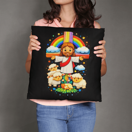 Jesus with Sheep's - Classic Pillow - Christian Gifts for Kids