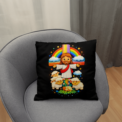 Jesus with Sheep's - Classic Pillow - Christian Gifts for Kids