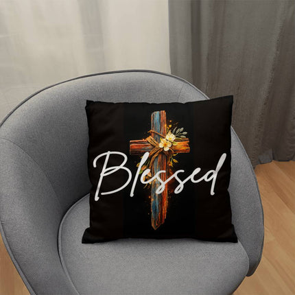 Inspiring Heart Cross Classic Pillow – Christian Gift for Women