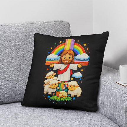Jesus with Sheep's - Classic Pillow - Christian Gifts for Kids