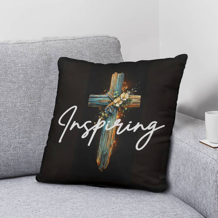 Inspiring Heart Cross Classic Pillow – Christian Gift for Women
