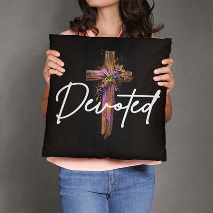 Inspiring Heart Cross Classic Pillow – Christian Gift for Women
