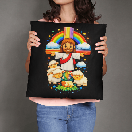 Jesus with Sheep's - Classic Pillow - Christian Gifts for Kids