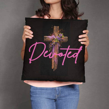 Inspiring Heart Cross Classic Pillow – Christian Gift for Women