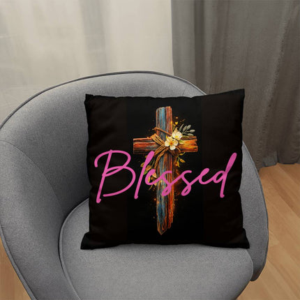 Inspiring Heart Cross Classic Pillow – Christian Gift for Women