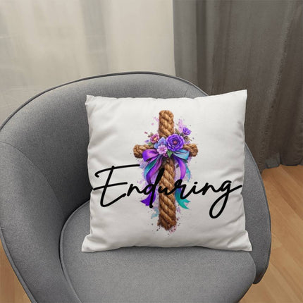 Inspiring Heart Cross Classic Pillow – Christian Gift for Women