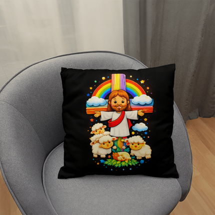 Jesus with Sheep's - Classic Pillow - Christian Gifts for Kids
