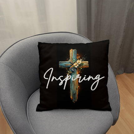 Inspiring Heart Cross Classic Pillow – Christian Gift for Women