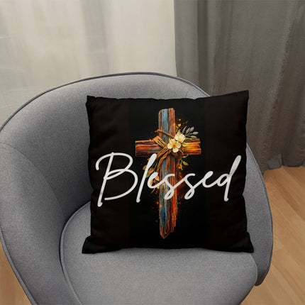 Inspiring Heart Cross Classic Pillow – Christian Gift for Women