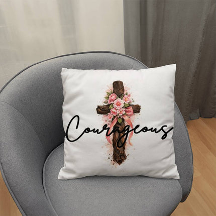 Inspiring Heart Cross Classic Pillow – Christian Gift for Women