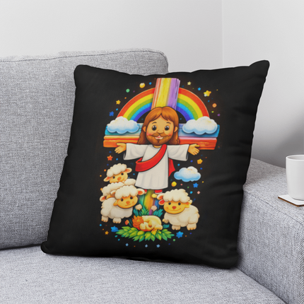 Jesus with Sheep's - Classic Pillow - Christian Gifts for Kids