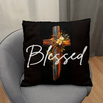 Inspiring Heart Cross Classic Pillow – Christian Gift for Women