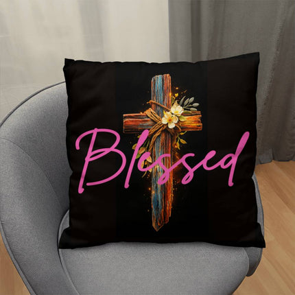 Inspiring Heart Cross Classic Pillow – Christian Gift for Women