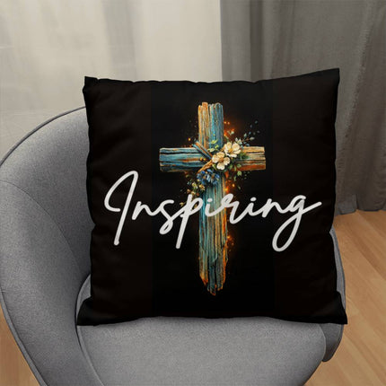 Inspiring Heart Cross Classic Pillow – Christian Gift for Women
