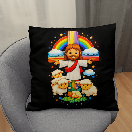 Jesus with Sheep's - Classic Pillow - Christian Gifts for Kids