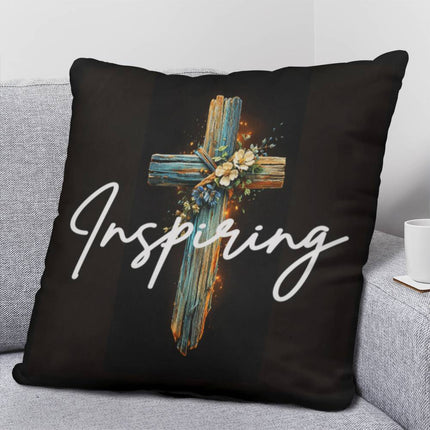 Inspiring Heart Cross Classic Pillow – Christian Gift for Women