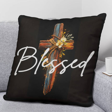 Inspiring Heart Cross Classic Pillow – Christian Gift for Women