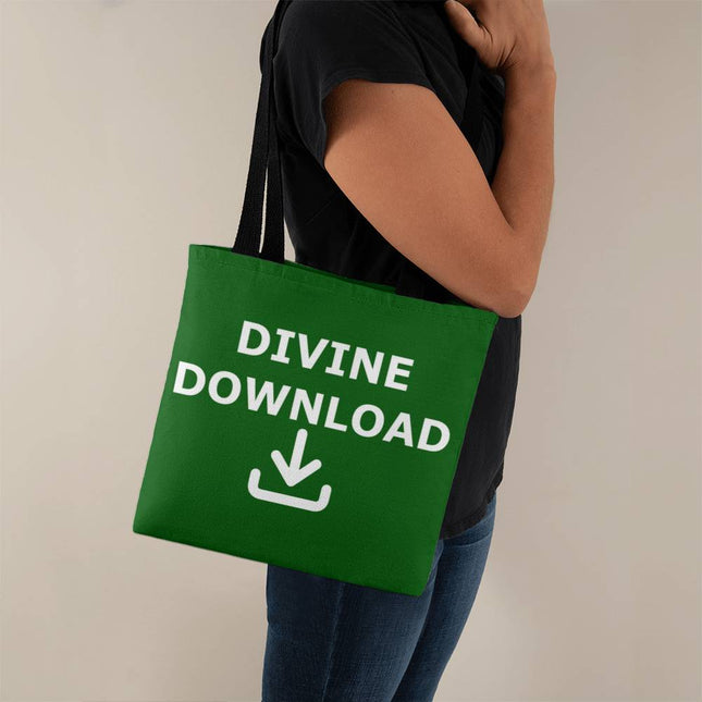 Divine Download Classic Tote Bag | Green | Christian Everyday Tote