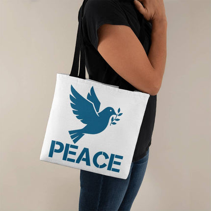 Peace Dove Classic Tote Bag | White & Blue | Christian Everyday Tote