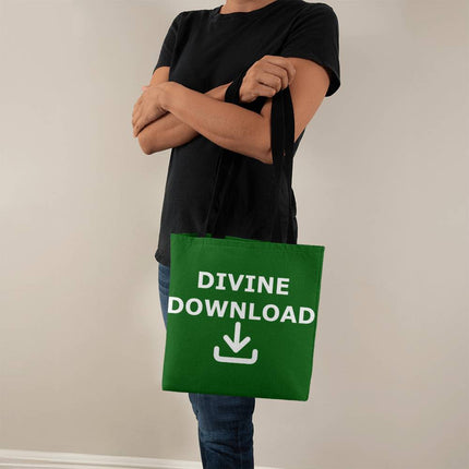 Divine Download Classic Tote Bag | Green | Christian Everyday Tote