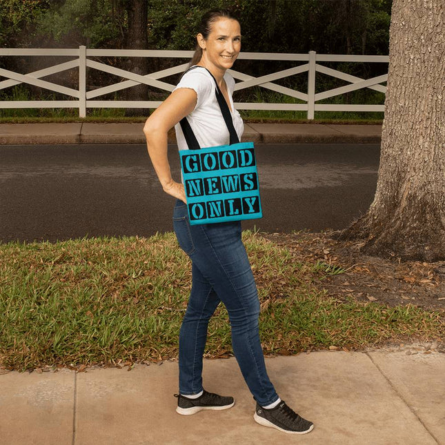 Good News Only Classic Tote Bag | Teal | Christian Everyday Tote