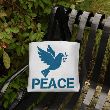 Peace Dove Classic Tote Bag | White & Blue | Christian Everyday Tote