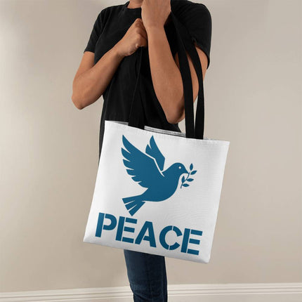 Peace Dove Classic Tote Bag | White & Blue | Christian Everyday Tote
