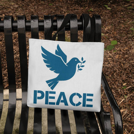 Peace Dove Classic Tote Bag | White & Blue | Christian Everyday Tote