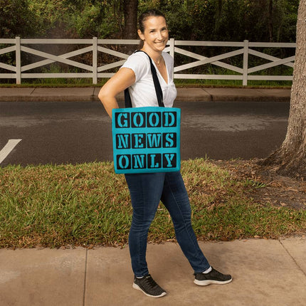 Good News Only Classic Tote Bag | Teal | Christian Everyday Tote