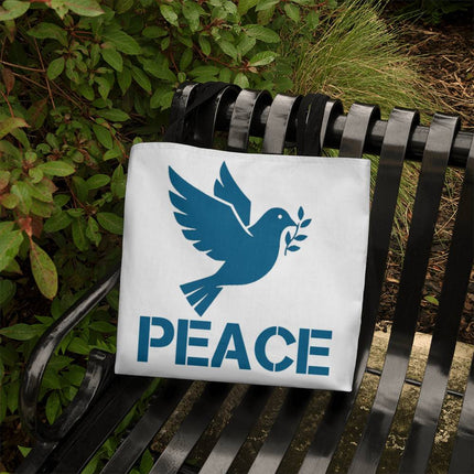 Peace Dove Classic Tote Bag | White & Blue | Christian Everyday Tote