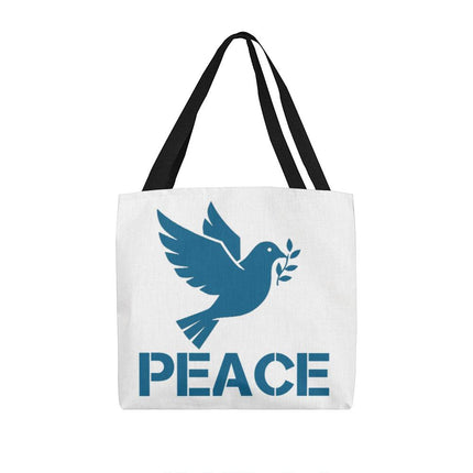 Peace Dove Classic Tote Bag | White & Blue | Christian Everyday Tote