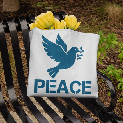 Peace Dove Classic Tote Bag | White & Blue | Christian Everyday Tote