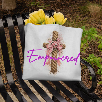 Modern Christian tote bag for women — "Fully herself, fully hers" — a faith-forward gift, ready to give