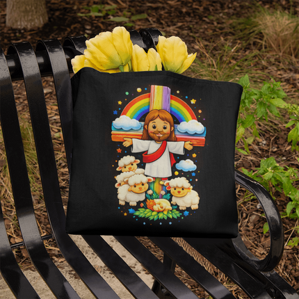 Jesus With the Sheep - Classic Tote Bag – Christian Gift for Kids