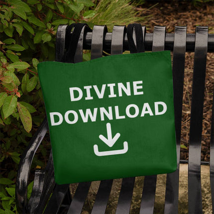 Divine Download Classic Tote Bag | Green | Christian Everyday Tote