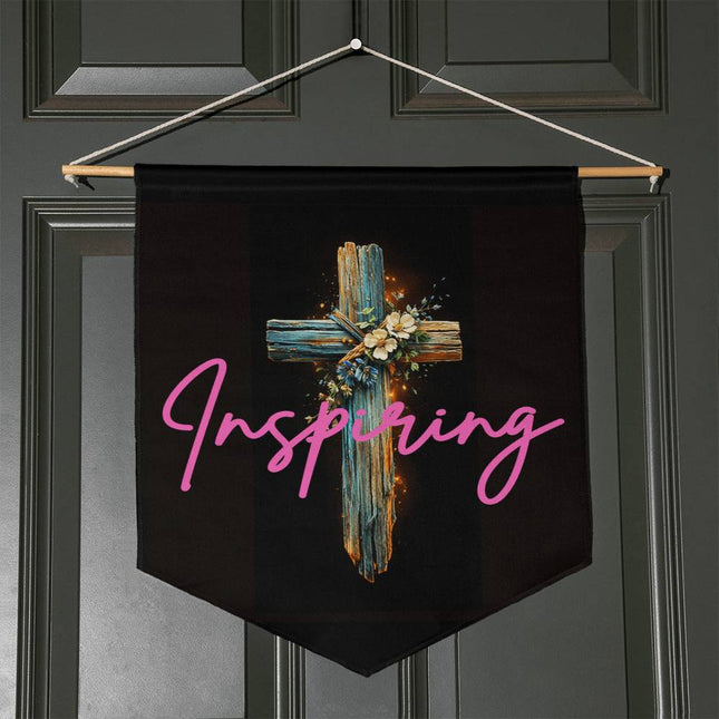 Inspiring Heart Cross Wall Pennant – Christian Gift for Women