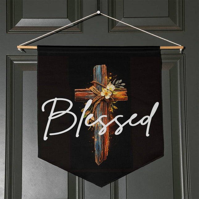 Inspiring Heart Cross Wall Pennant – Christian Gift for Women